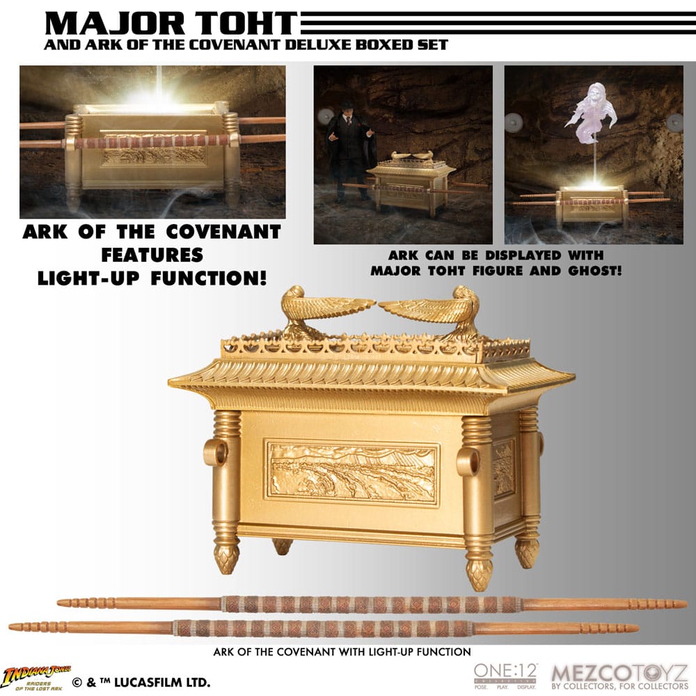 Indiana Jones Action Figure 1/12 Major Toht and Ark of the Covenant Deluxe Boxed Set 16 cm